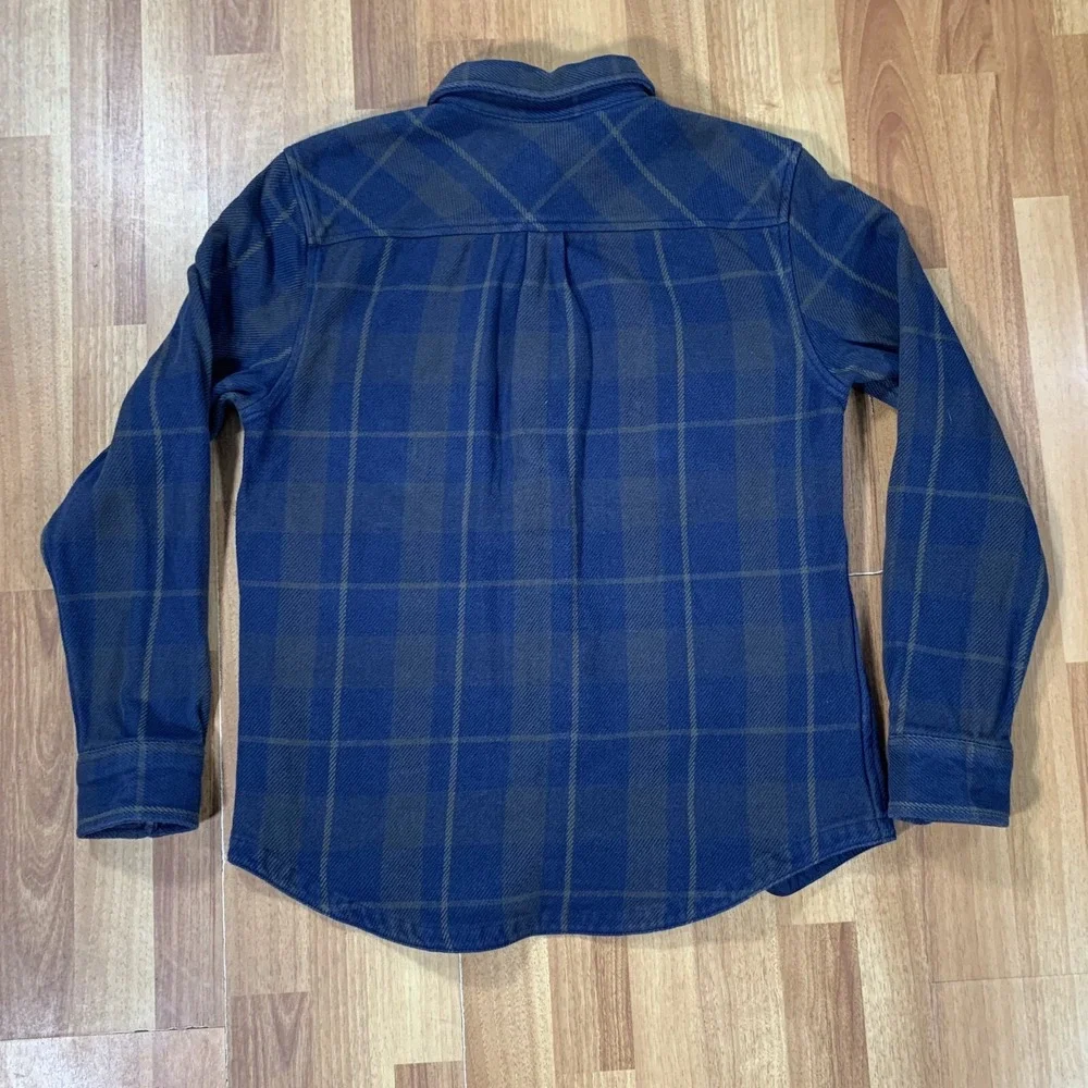 The North Face Shirt Mens Medium Blue Green Flannel Plaid Long Sleeve Button Up